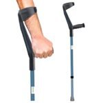 AmbiTech Adjustable MS Metal Walking Crutches & Elbow Sticks for Walking Supports (Made in India) Multicolor