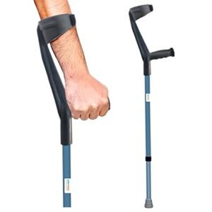 AmbiTech Adjustable MS Metal Walking Crutches & Elbow Sticks for Walking Supports (Made in India) Multicolor