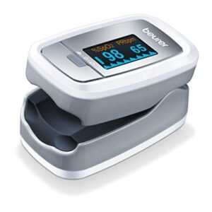 Beurer PO 30 Pulse Oximeter, Blood Oxygen Saturation & Heart Rate Monitor, 3 Years Warranty - Grey