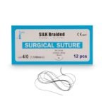 B-Arm Silk Suture Thread (Pack of 12) Non-Absorbable USP 4-0/1.5 Metric|EO Sterilized Suturing Thread And Needle Set|19mm Reverse Cutting Needle Included In Each Pack|Ideal Suture Thread For Practice
