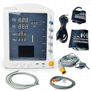 OTICA CMS 5100 Patient Monitor for Hospitals | Measures Heart Rate, SpO2, Arm Blood Pressure, Temperature | Vital BP Monitor for Patient (CMS 5100 with Adult Accessories), Multicolor