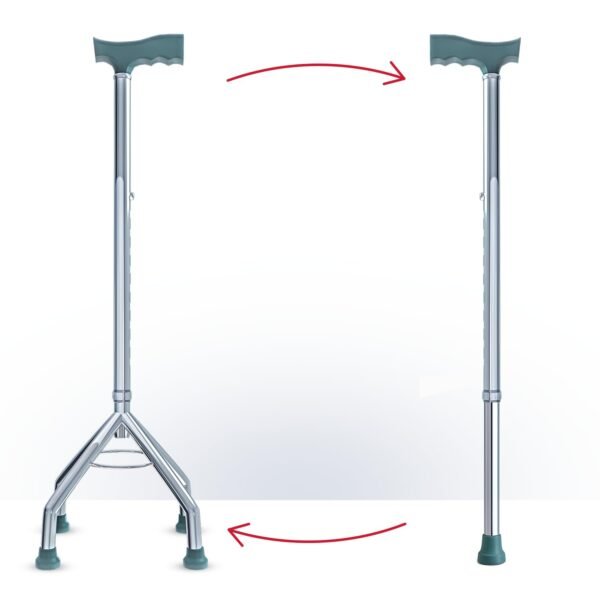 ntara AGEasy Four Leg Walking Stick for Old Age | Lightweight Walking Support with Adjustable Height | 4 Leg Walking - Image 2