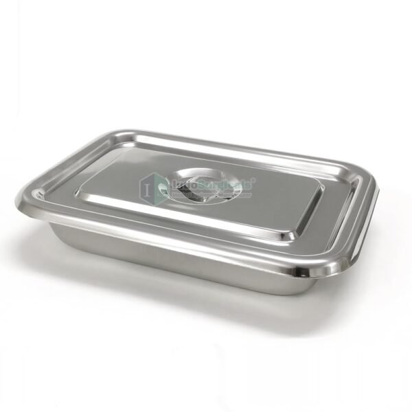 IS IndoSurgicals Stainless Steel Instrument Rectangular Tray With Cover,Deluxe Quality(2,10"X8"X2")