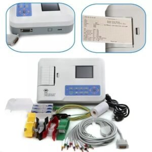 TenTabs CMS 3 Channel ECG Machine 300GA with Interpretation, ECG Storage up to 15 Cases (100 Cases with SD Card), 1.5 Hour Battery Backup Recording & Analyzing Electrocardiogram (ECG) Signals