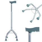 ntara AGEasy Four Leg Walking Stick for Old Age | Lightweight Walking Support with Adjustable Height | 4 Leg Walking