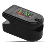 SYNOCARE Fingertip Pulse Oximeter, Blood Oxygen Saturation (SpO2) Monitor with Heart Rate Sensor & 4-Color TFT Display, Portable Oximeter for Home Use – Black (Battery Included)