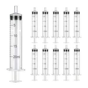 Spylx Plastic Syringe 20ml for Liquid Measuring Syringes Without Needle for Feeding Pets Animals Epoxy Resin, Craft, Scientific Labs