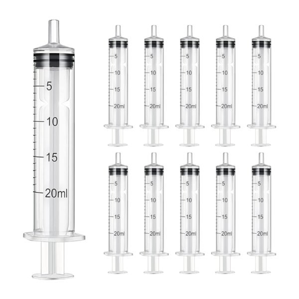 Spylx Plastic Syringe 20ml for Liquid Measuring Syringes Without Needle for Feeding Pets Animals Epoxy Resin, Craft, Scientific Labs